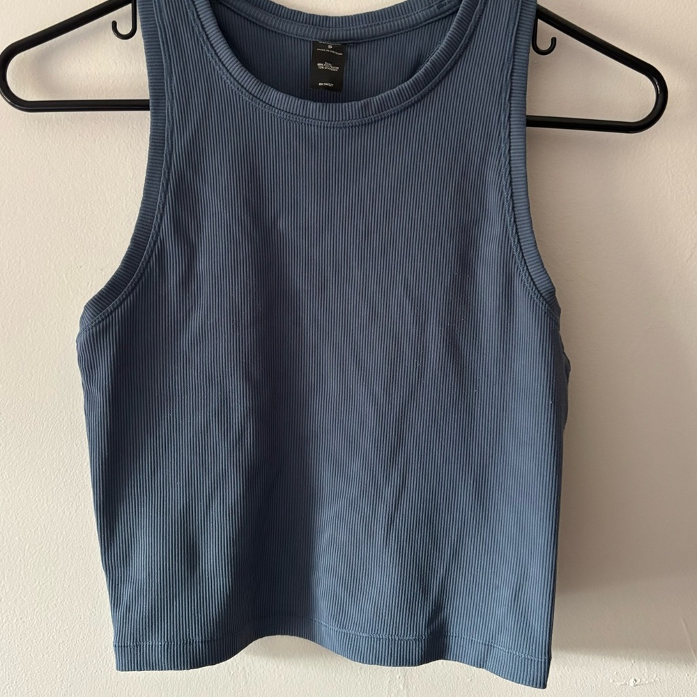 Blue Women’s Size Small 90 Degree Ribbed Athletic Razor Back Tank Top